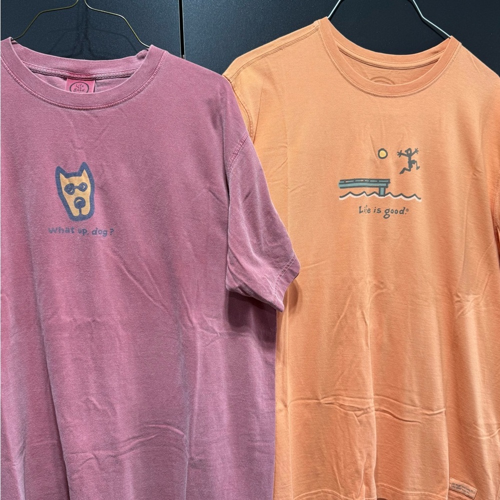 Life Is Good Tees - Red and Orange - for men or women